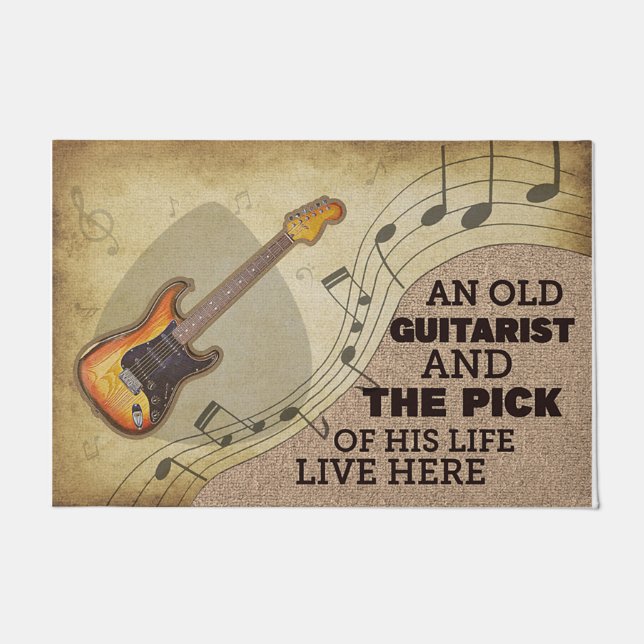 Lovely Guitar Doormat - Custom Gift (Front)