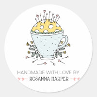 Lovely Hand-drawn Pincushion Quilter Sewing Biz