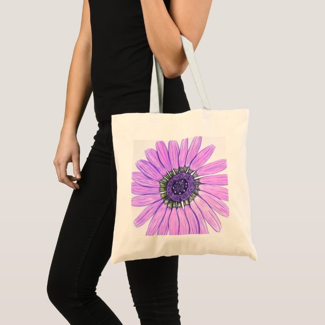 Lovely Hand Sketched Flower Tote bag (Front (Product))