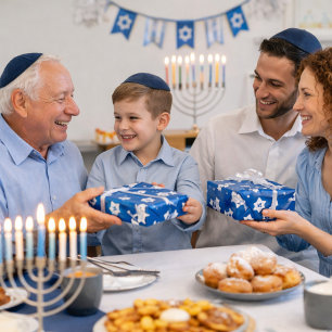 Lovely Hanukkah Doves Wrapping Paper