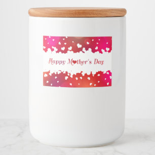 Lovely Happy Mother's Day Hearts Food Label