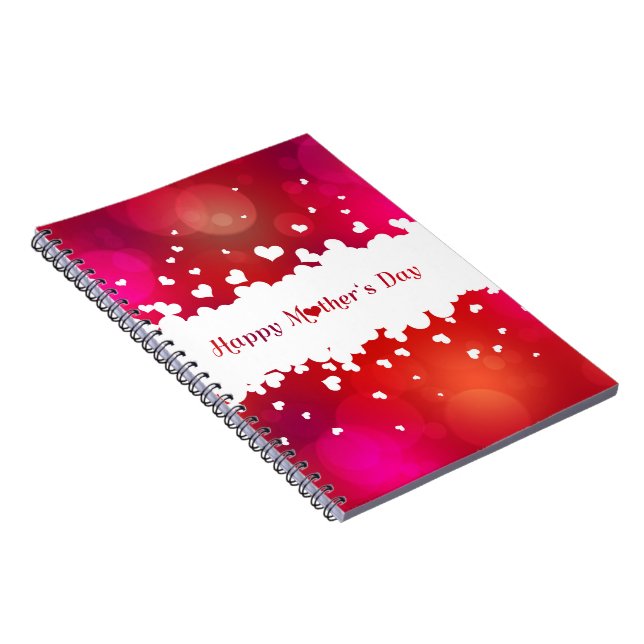 Lovely Happy Mother's Day Hearts Spiral Notebook (Right Side)