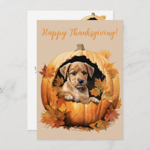 Lovely Happy Thanksgiving Puppy Watercolor Cards