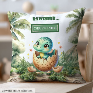 Lovely Hatching Soon Baby Dinosaur Personalised Cushion