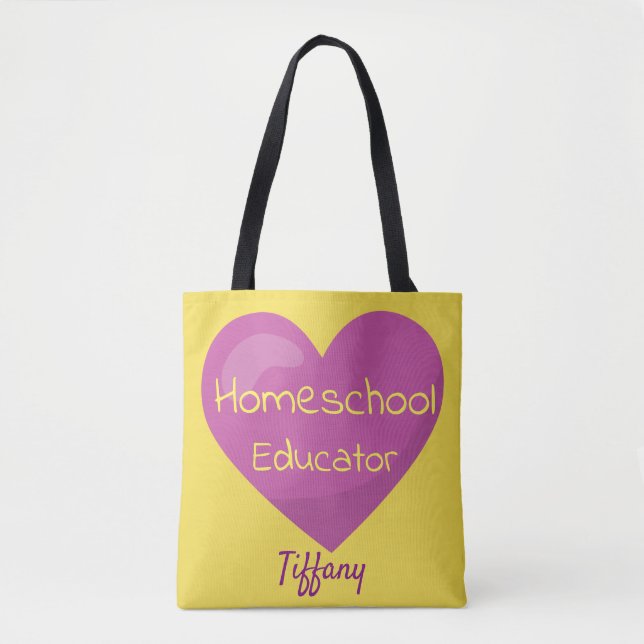 Lovely heart homeschool educator tote bag (Front)