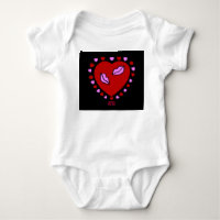 Lovely Heart Kisses Baby Jersey Bodysuit