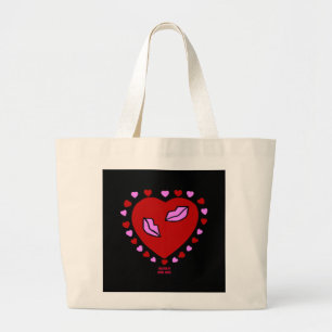 Lovely Heart Kisses Jumbo Tote
