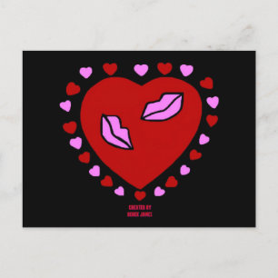 Lovely Heart Kisses Postcard