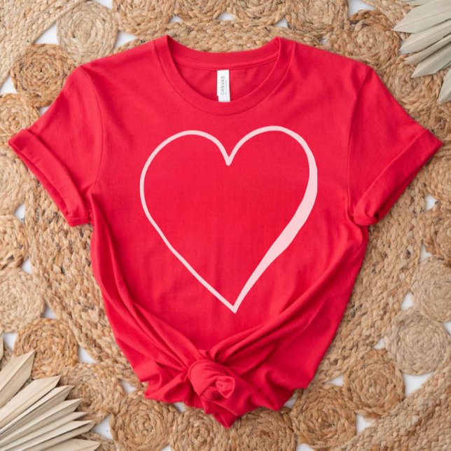 Lovely Heart Red Shirt, Valentines Gift for Her T-Shirt (Creator Uploaded)