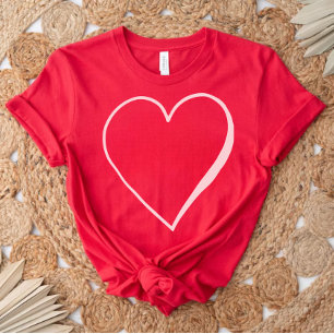 Lovely Heart Red Shirt, Valentines Gift for Her T-Shirt