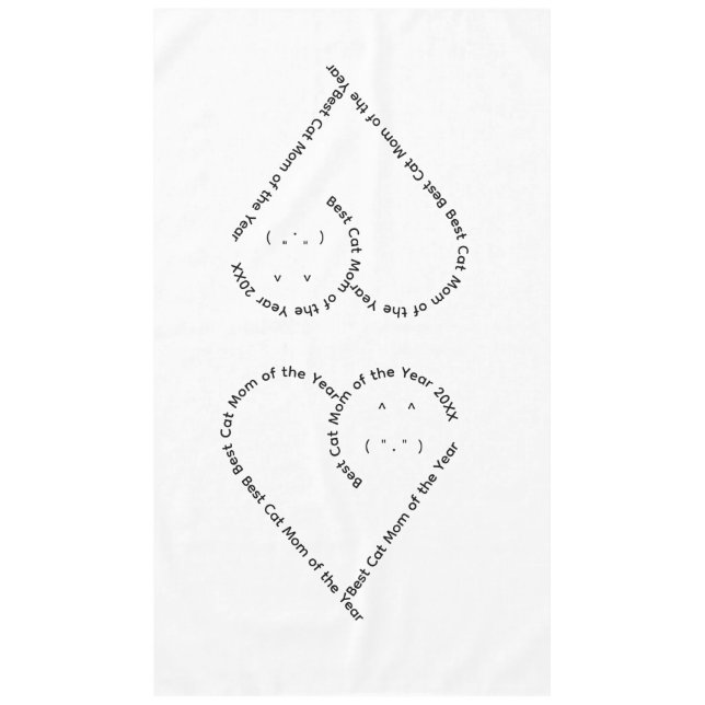 Lovely heart shaped text cat mum  tablecloth (Front)