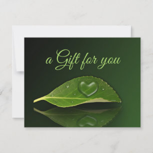 Lovely Heart-Shaped Water Droplet Leaf Gift Card