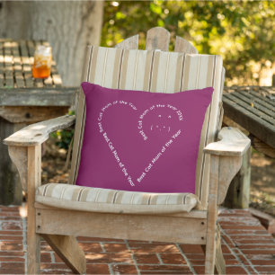 Lovely heart shaped white text cat mum front back cushion
