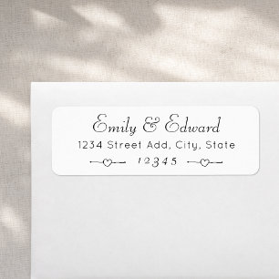 Lovely Hearts Couple Names Wedding Return Address