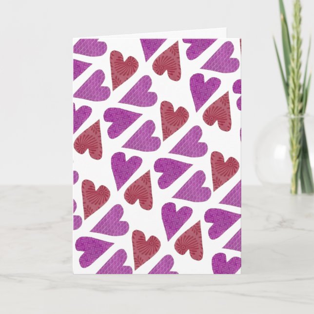 Lovely Hearts Custom Message Card (Front)