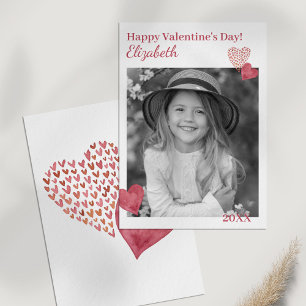 Lovely Hearts Custom Photo Valentine's Day Card