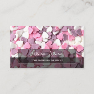 Lovely hearts elegant rectangles semi-transparent business card