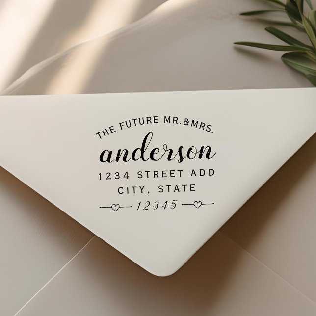 Lovely Hearts Future Mr. and Mrs. Wedding Address Self-inking Stamp (Creator Uploaded)