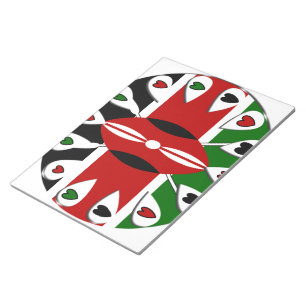Lovely Hearts Kenya: Flag Art Motif Notepad