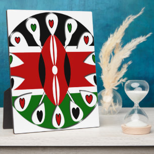 Lovely Hearts Kenya: Flag Art Motif Plaque