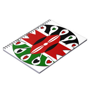 Lovely Hearts Kenya: Flag Art Motif Spiral Notebook