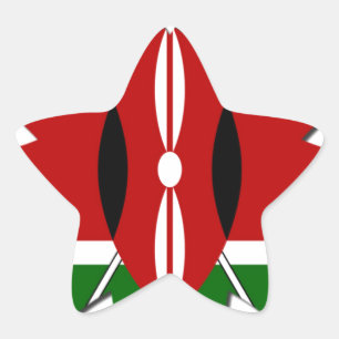 Lovely Hearts Kenya: Flag Love and Unity Art Motif Star Sticker