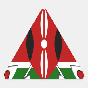 Lovely Hearts Kenya: Flag Love and Unity Art Motif Triangle Sticker