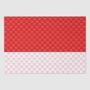 Lovely Hearts Pattern, Classic Red And White Tissue Paper