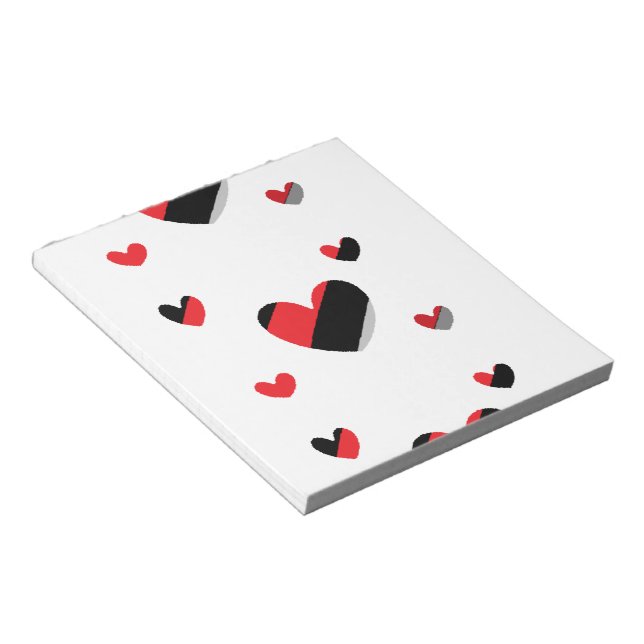 Lovely hearts pattern notepad (Angled)