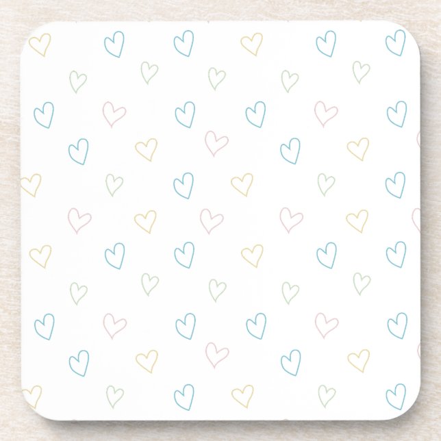 Lovely hearts pattern - Shower Curtain - Large Coaster (Front)