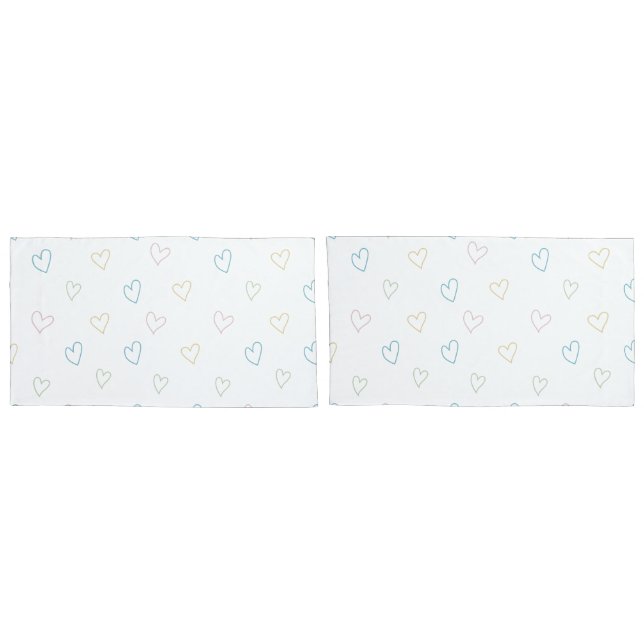 Lovely hearts pattern - Shower Curtain - Large Pillowcase (Back-Set)
