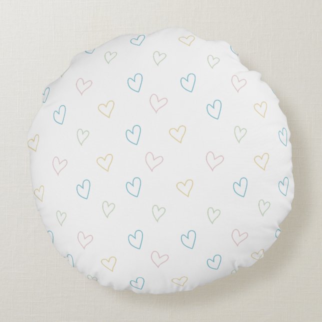 Lovely hearts pattern - Shower Curtain - Large Round Cushion (Back)