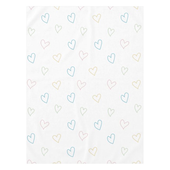Lovely hearts pattern - Shower Curtain - Large Tablecloth (Front)