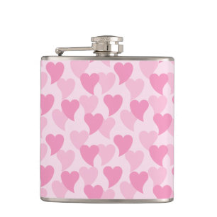 Lovely Hearts Seamless Pattern Hip Flask