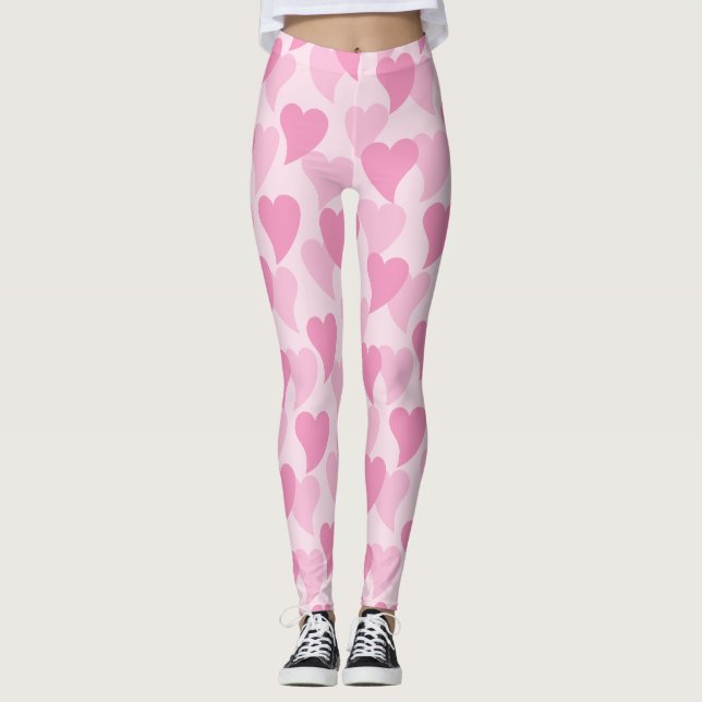 Lovely Hearts Seamless Pattern Leggings (Front)