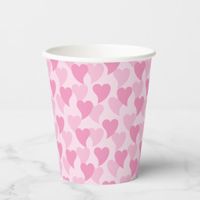 Lovely Hearts Seamless Pattern Paper Cups (Front)