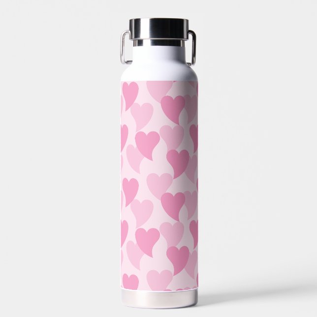 Lovely Hearts Seamless Pattern Water Bottle (Front)