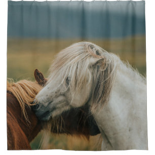 LOVELY HORSE COUPLE SHOWER CURTAIN