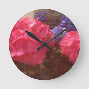 Lovely Hydrangea Round Clock