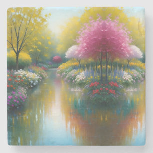 Lovely Hydranger Garden Stone Coaster