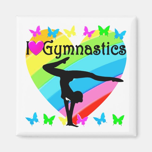 LOVELY I LOVE GYMNASTICS DESIGN MAGNET (Front)
