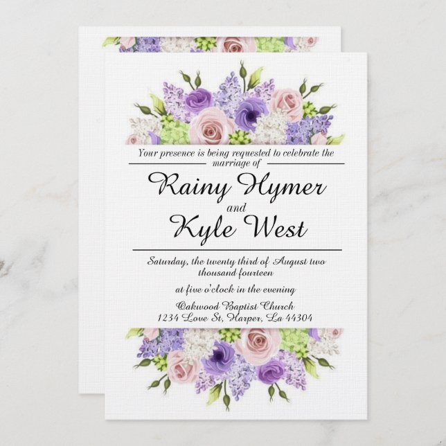Lovely in Lavender Wedding Invitation (Front/Back)