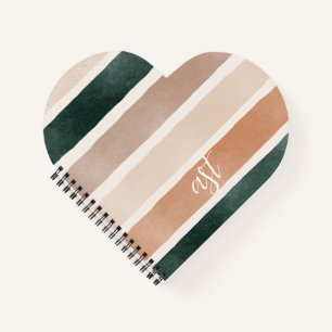 Lovely initial Monogram Striped colourful cute Notebook