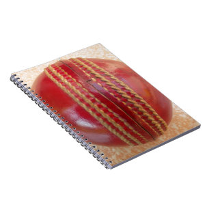 Lovely International Cricket Red Leather Ball Spiral Notebook