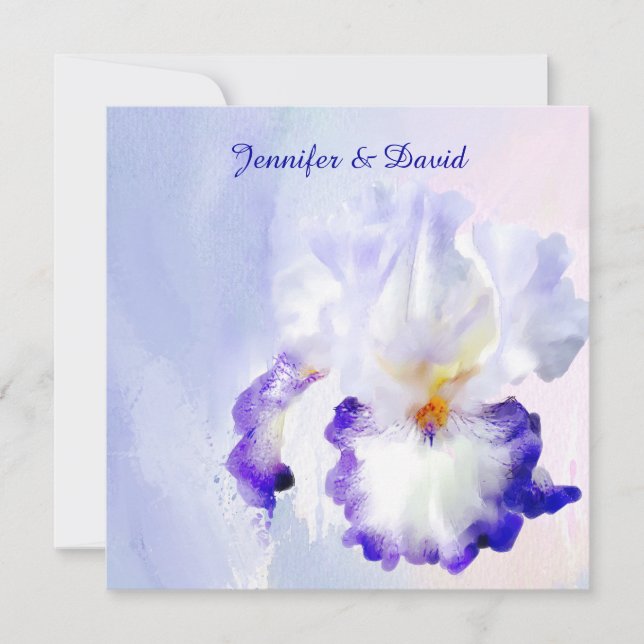 Lovely Iris Wedding Invitation (Front)