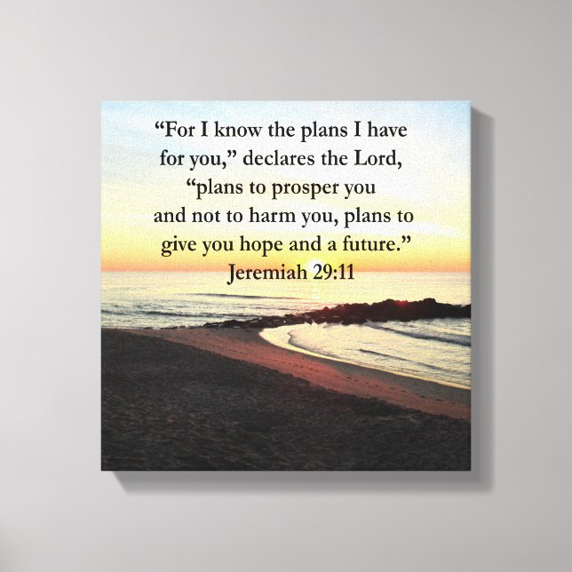LOVELY JEREMIAH 29:11 SUNRISE PHOTO CANVAS PRINT (Front)