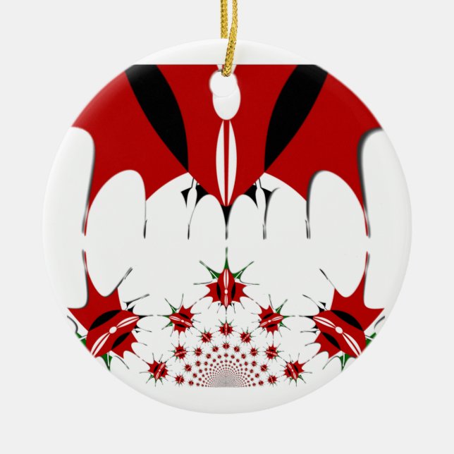 Lovely Kenya Flag. Ceramic Tree Decoration (Front)