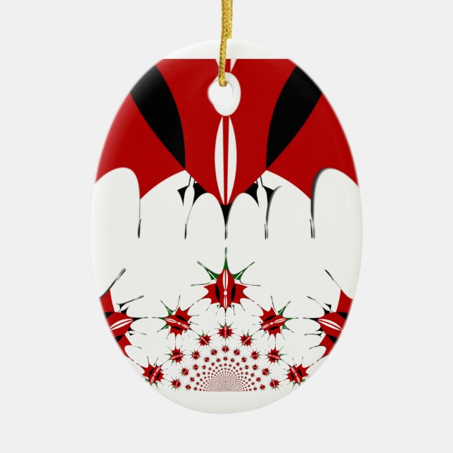 Lovely Kenya Flag. Ceramic Tree Decoration (Front)
