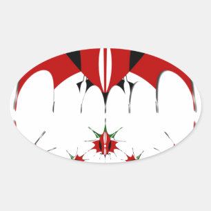 Lovely Kenya Shield Flag Vector Art Design Print Oval Sticker