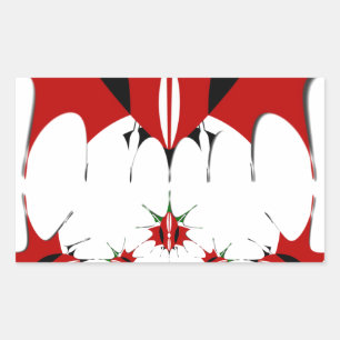 Lovely Kenya Shield Flag Vector Art Design Print Rectangular Sticker